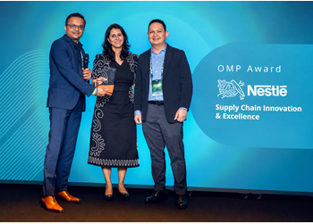 Nestle at OMP award conference stage